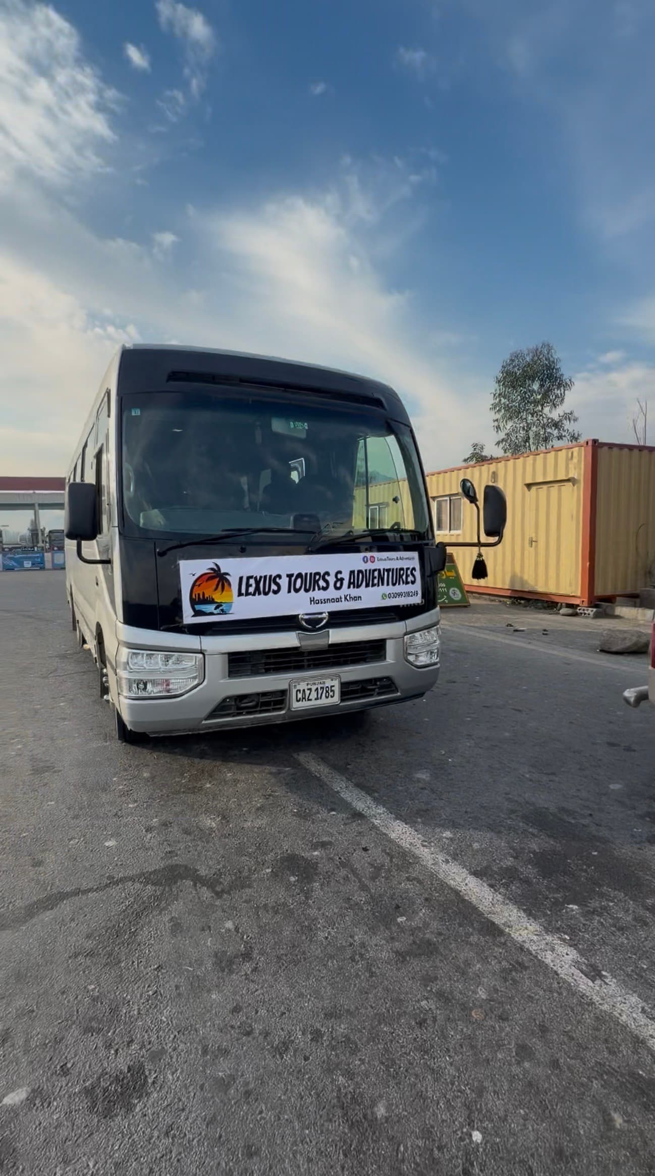 Lexuz branded bus front view